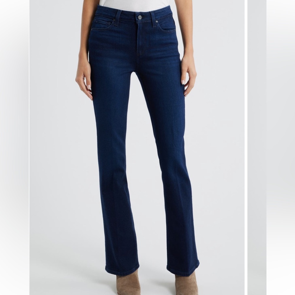 Paige Jeans Blue High Rise Manhattan Women's 25‎ Dark Wash Bootcut Stretch